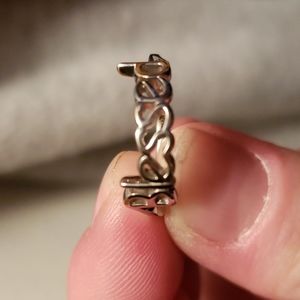 Platinum over Sterling Silver Blessed Ring (size 6)